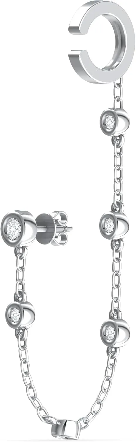 14K Yellow or White Gold Lab Grown Diamond Ear Cuff Dangle Each Earrings(1/3 cttw, VS Clarity, D-F Color)