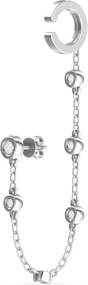 14K Yellow or White Gold Lab Grown Diamond Ear Cuff Dangle Each Earrings(1/3 cttw, VS Clarity, D-F Color)