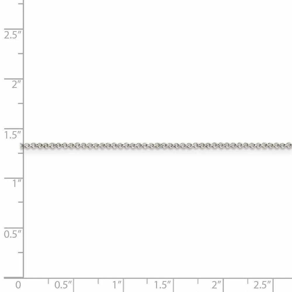 1.4mm Sterling Silver Solid Rolo Chain Necklace