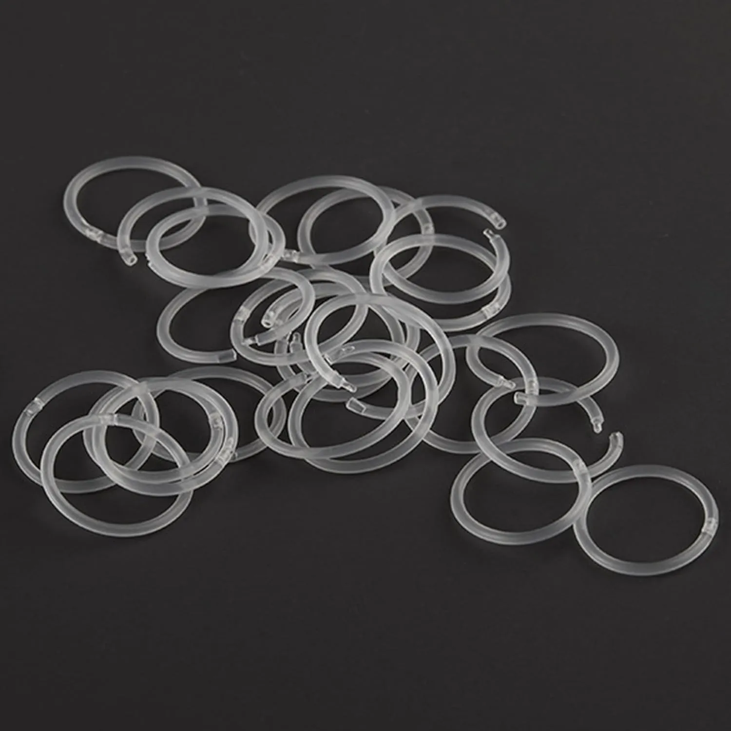 16 Gauge Anti-Allergy Unisex Plastic Hoop Ear Retainers, Clear Nose Rings, With Buckle, For Sensitive Ears & Skin