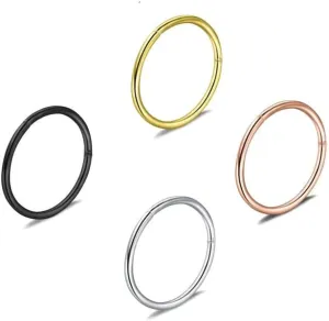 16G 18G 20G Stainless Steel Hinged Clicker Segment Septum Nose Lip Ring Hoop Cartilage Tragus Sleeper Earrings Body Piercing Jewelry for Women Men 6mm 7mm 8mm 9mm 10mm Mix Colors A Set