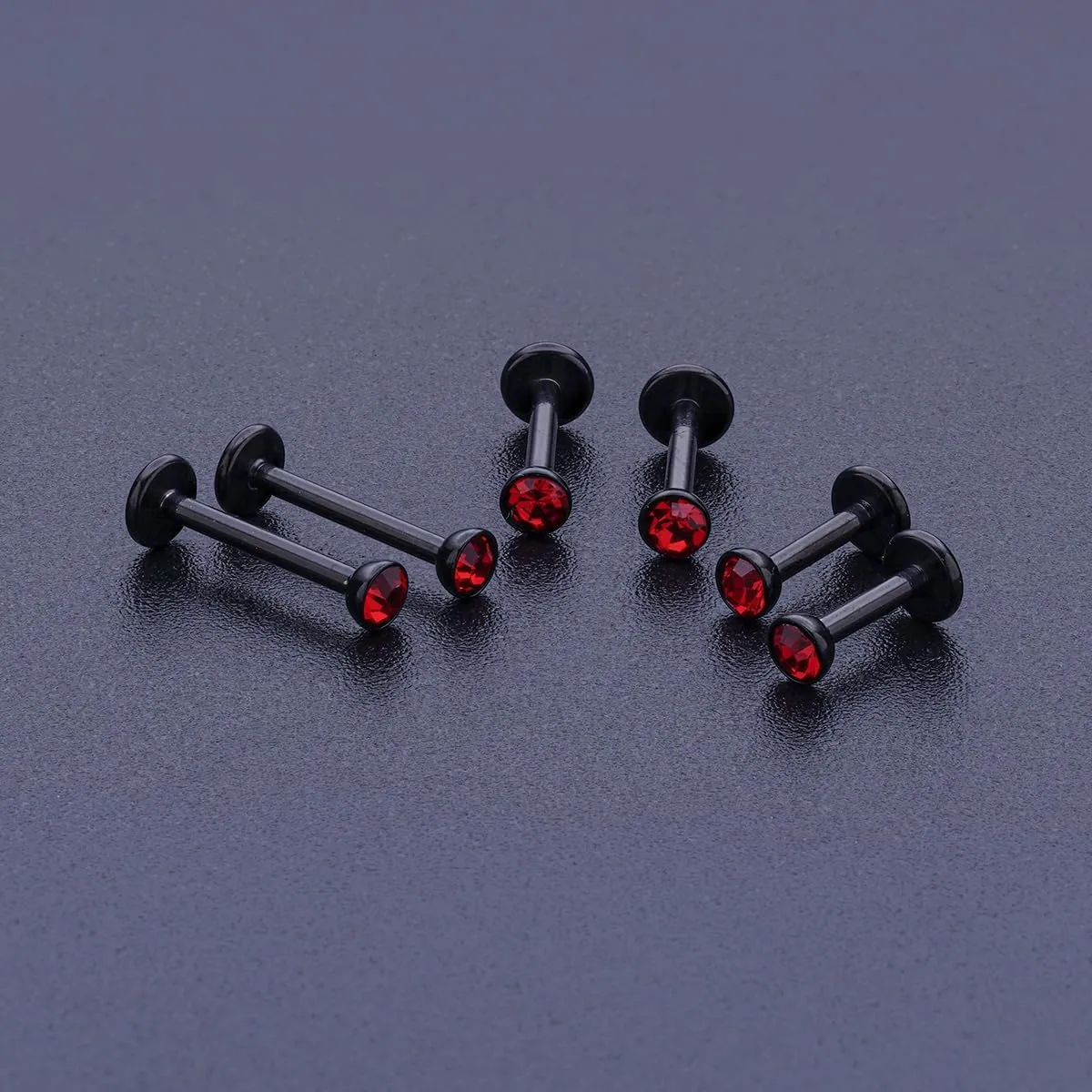 16G 18G Threadless Lip Ring 316L Surgical Steel 6mm 8mm 10mm Labret Jewelry for Tragus, Conch, Helix, Earlobe - Push in Nose Studs CZ Stud Earrings Monroe Piercing Jewelry for Women Men