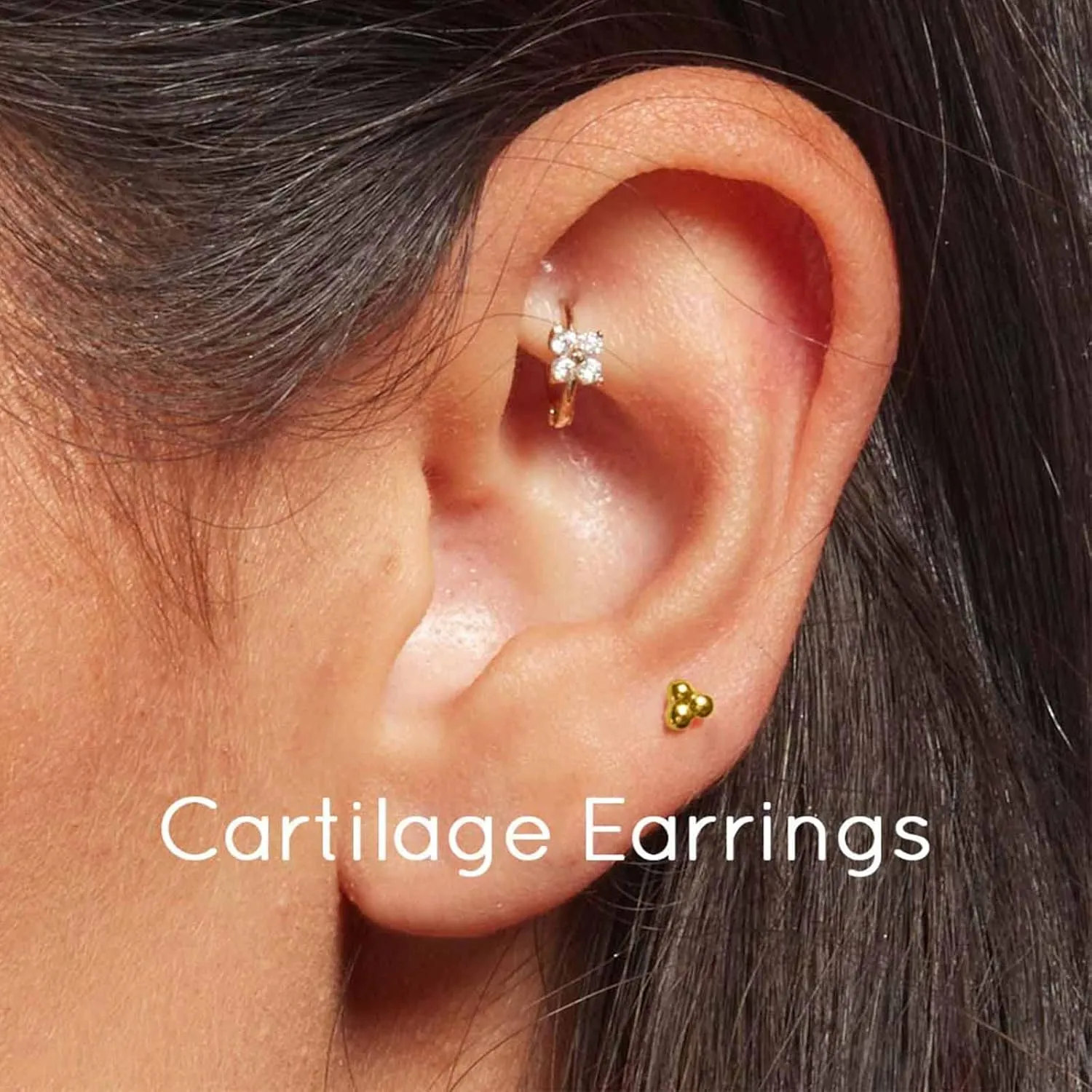 16G/18G Surgical Steel Push in Flat Back Earrings Stud Threadless CZ Nose Studs Rings Tragus Labret Cartilage Lip Medusa Conch Hypoallergenic Body Piercing Jewelry for Women Men