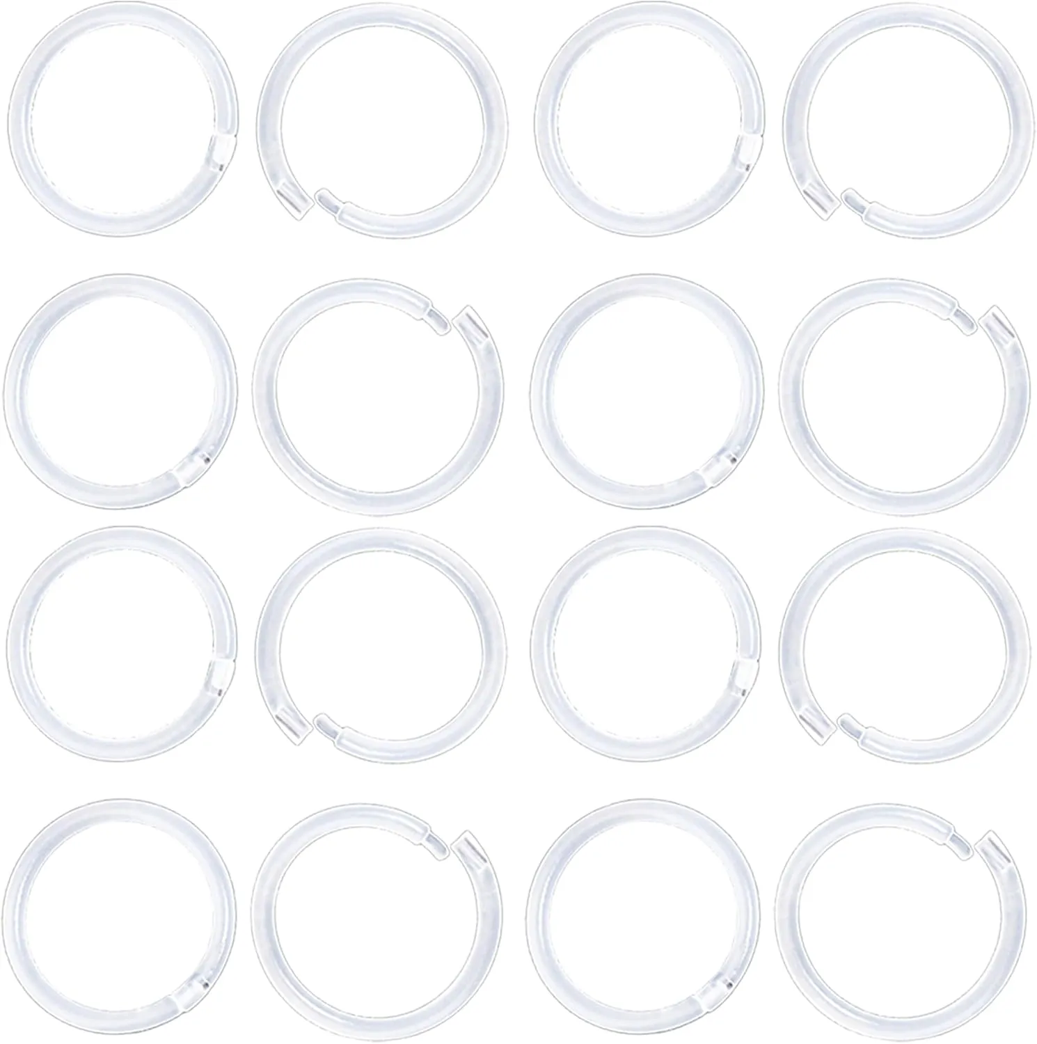 18 Gauge Anti-Allergy Unisex Plastic Hoop Ear Retainers, Clear Nose Rings, With Buckle, For Sensitive Ears & Skin