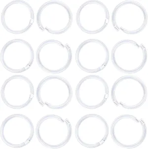 18 Gauge Anti-Allergy Unisex Plastic Hoop Ear Retainers, Clear Nose Rings, With Buckle, For Sensitive Ears & Skin