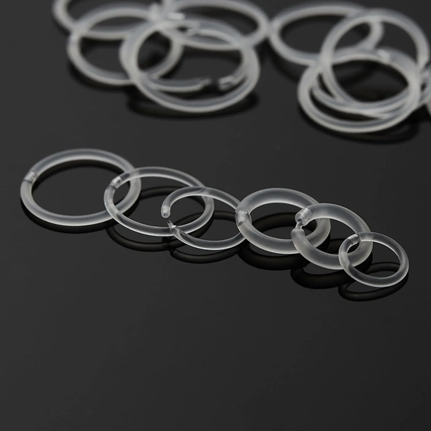 18 Gauge Anti-Allergy Unisex Plastic Hoop Ear Retainers, Clear Nose Rings, With Buckle, For Sensitive Ears & Skin