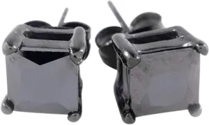18K Black Gold Stainless Steel Square Stud Earrings