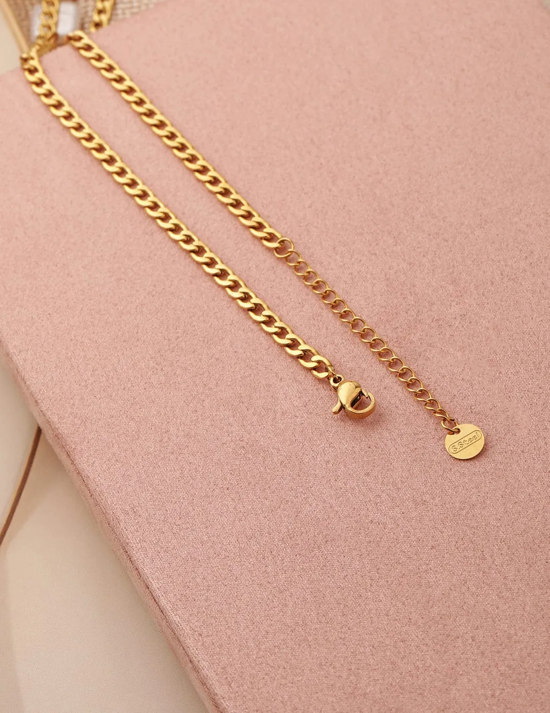 18K Gold-Plated Stainless Steel Tarnish-Free Waterproof Shell & Charm Necklace