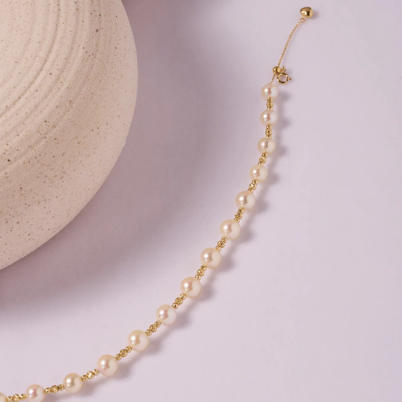 18K Solid Gold Akoya Pearl Bracelet KB00031