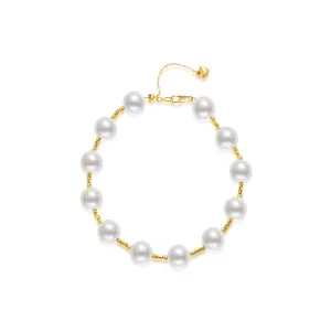 18K Solid Gold Akoya Pearl Bracelet KB00031