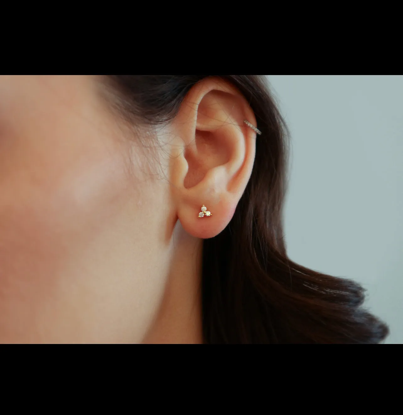 18k/925 Vermeil CZ Lotus Stud Earrings