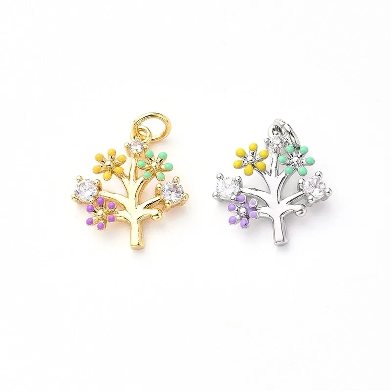 1Pc/Package 13x11.5mm 15x9.5mm Hole 2~2.9mm Hole 3~3.9mm Copper Zircon White Gold Plated Gold Plated Flower Daisy Polished Pendant