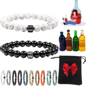 2 PCS Glame Anti Alcohol Bracelet, 2025 New Anti-Alcohol Bracelet for Women/Men, Stop Drinking Bracelets Reduces Drinking Cravings