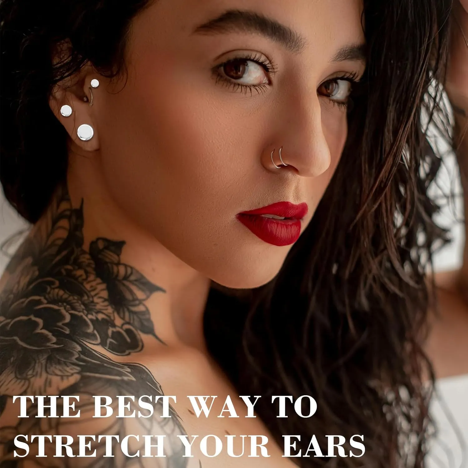20-26Pcs Ear Stretching Kit 1-7mm/7.5-12mm Plugs for Ears Gauges with O-Rings Stainless Steel Gauge Stretching Kit with Aftercare Jojoba Oil Ear Expander Body Piercing Jewelry for Women Men