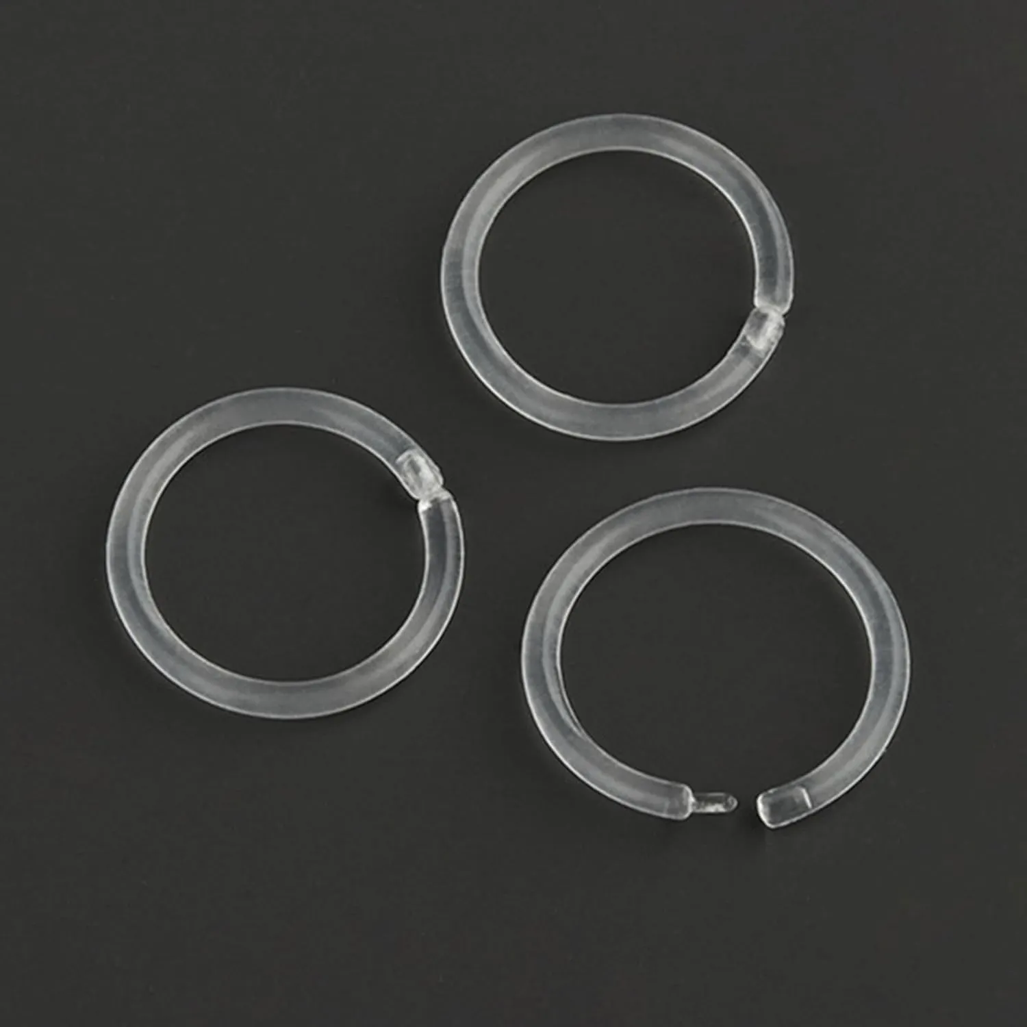 20 Gauge 4 Size Anti-Allergy Unisex Plastic Hoop Ear Retainers, Clear Nose Rings, With Buckle, For Sensitive Ears & Skin