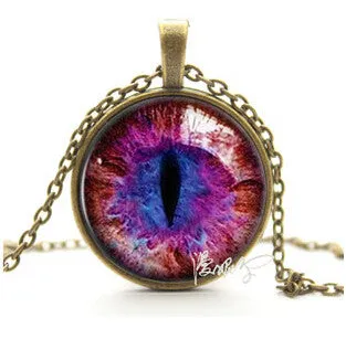 2016 Vintage Jewelry Wholesale Blue Green Cat Eye Necklace Pendant Fashion Charming Rhinestone Ethnic Necklace for Men Women