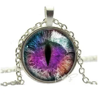 2016 Vintage Jewelry Wholesale Blue Green Cat Eye Necklace Pendant Fashion Charming Rhinestone Ethnic Necklace for Men Women