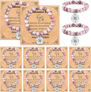 2025 Graduation Gifts for Her High School College Graduation Gifts for 5th 8th Grade Women Compass Bracelets Bulk with the adventure begins Message Card for Middle School Senior Personalized Daughter
