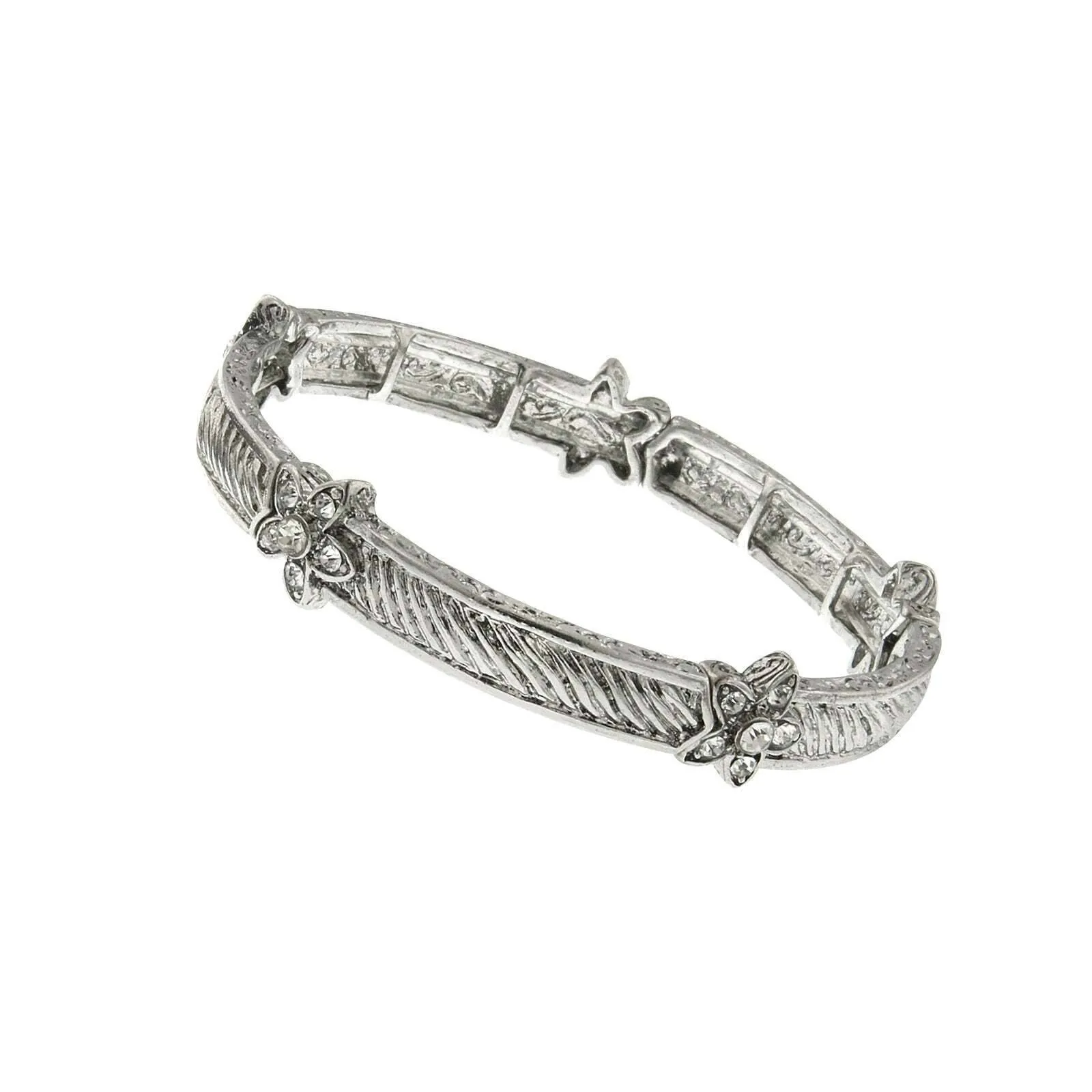 2028 Jewelry Lily Flower Crystal Stretch Bracelet