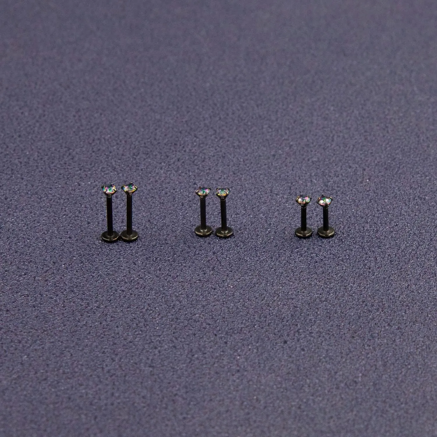 20G 18G 16G Threadless Push in Lip Ring Stainless Steel 3mm Clear CZ Stud Top 6mm 8mm 10mm Labret Tragus Nose Cartilage Daith Stud Earring Flat Back Monroe Piercing Jewelry for Women Men