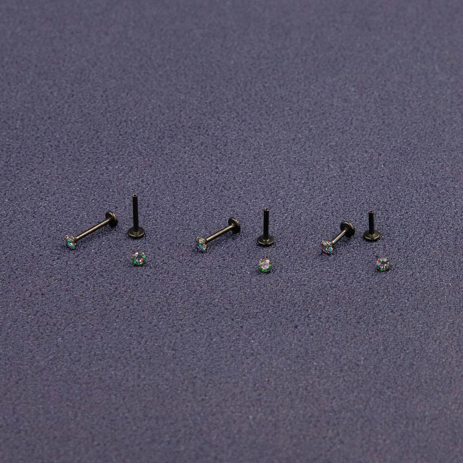 20G 18G 16G Threadless Push in Lip Ring Stainless Steel 3mm Clear CZ Stud Top 6mm 8mm 10mm Labret Tragus Nose Cartilage Daith Stud Earring Flat Back Monroe Piercing Jewelry for Women Men