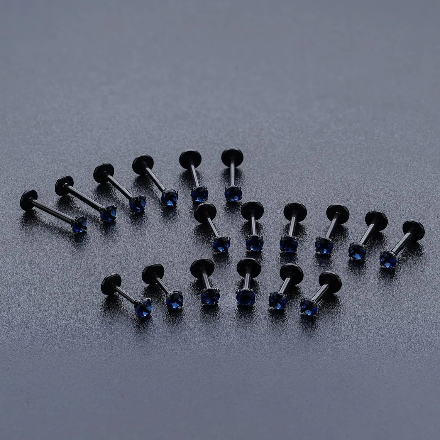 20G 18G 16G Threadless Push in Lip Ring Stainless Steel 3mm Clear CZ Stud Top 6mm 8mm 10mm Labret Tragus Nose Cartilage Daith Stud Earring Flat Back Monroe Piercing Jewelry for Women Men
