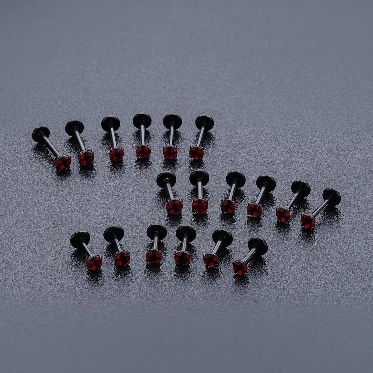 20G 18G 16G Threadless Push in Lip Ring Stainless Steel 3mm Clear CZ Stud Top 6mm 8mm 10mm Labret Tragus Nose Cartilage Daith Stud Earring Flat Back Monroe Piercing Jewelry for Women Men