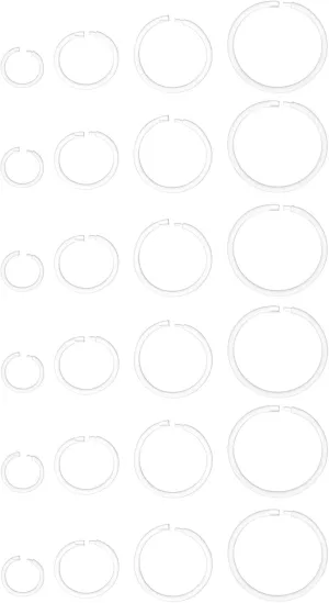 24 Pcs Clear Nose Rings 18 Gauge Clear Septum Ring,Plastic Hoop Ear Retainers,Plastic Nose Rings for Surgery (6/8/10/12mm)