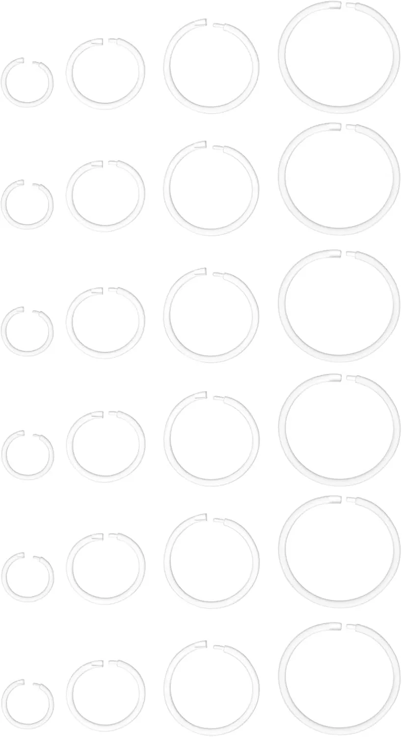 24 Pcs Clear Nose Rings 18 Gauge Clear Septum Ring,Plastic Hoop Ear Retainers,Plastic Nose Rings for Surgery (6/8/10/12mm)