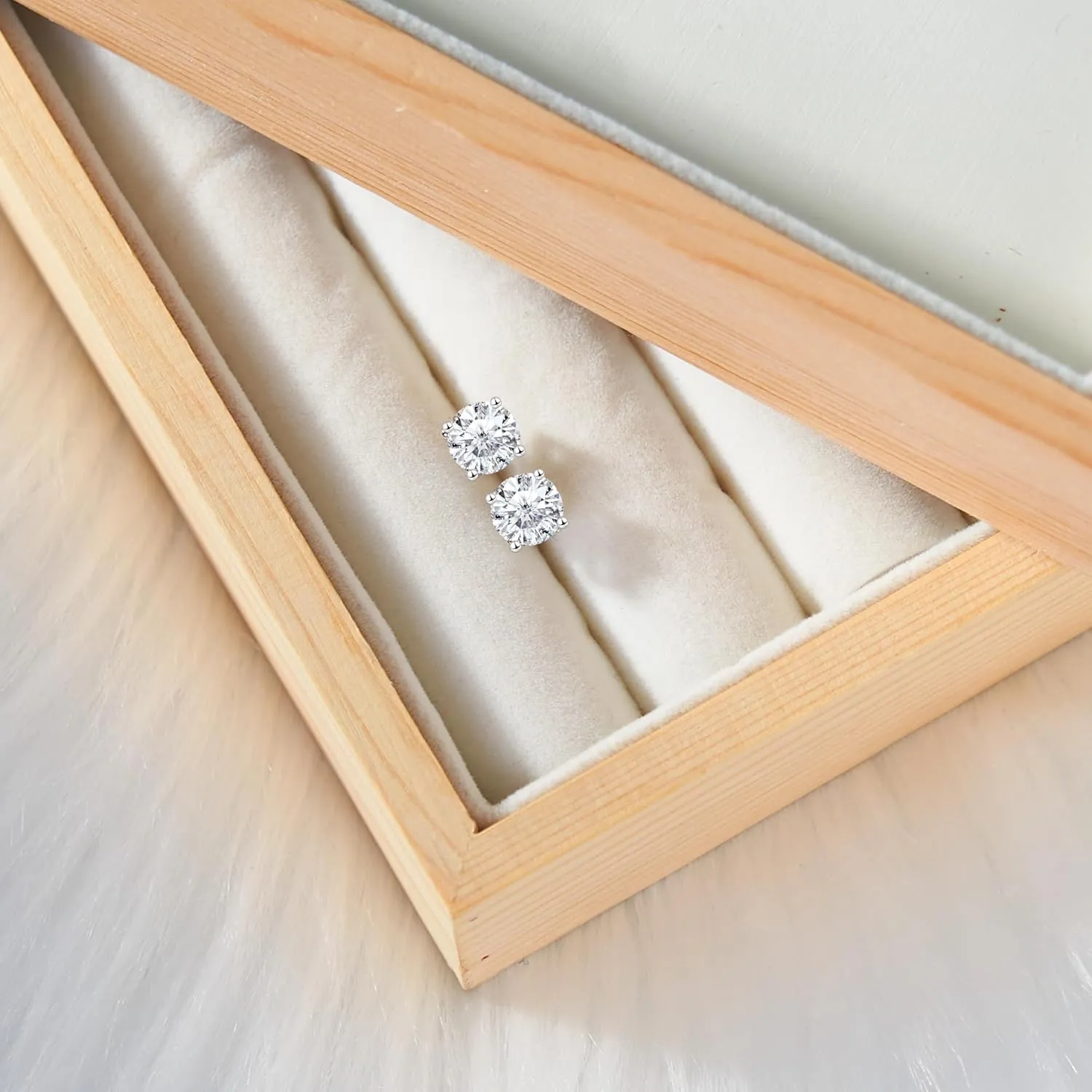 2ct-4ct CZ 925 Sterling Silver with 18K White Gold Plated Cubic Zirconia Stud Earrings for Women/Men, Hypoallergenic Flat Back Birthday Gifts Square Round Girlfriend Wife Wedding Engagement Jewelry