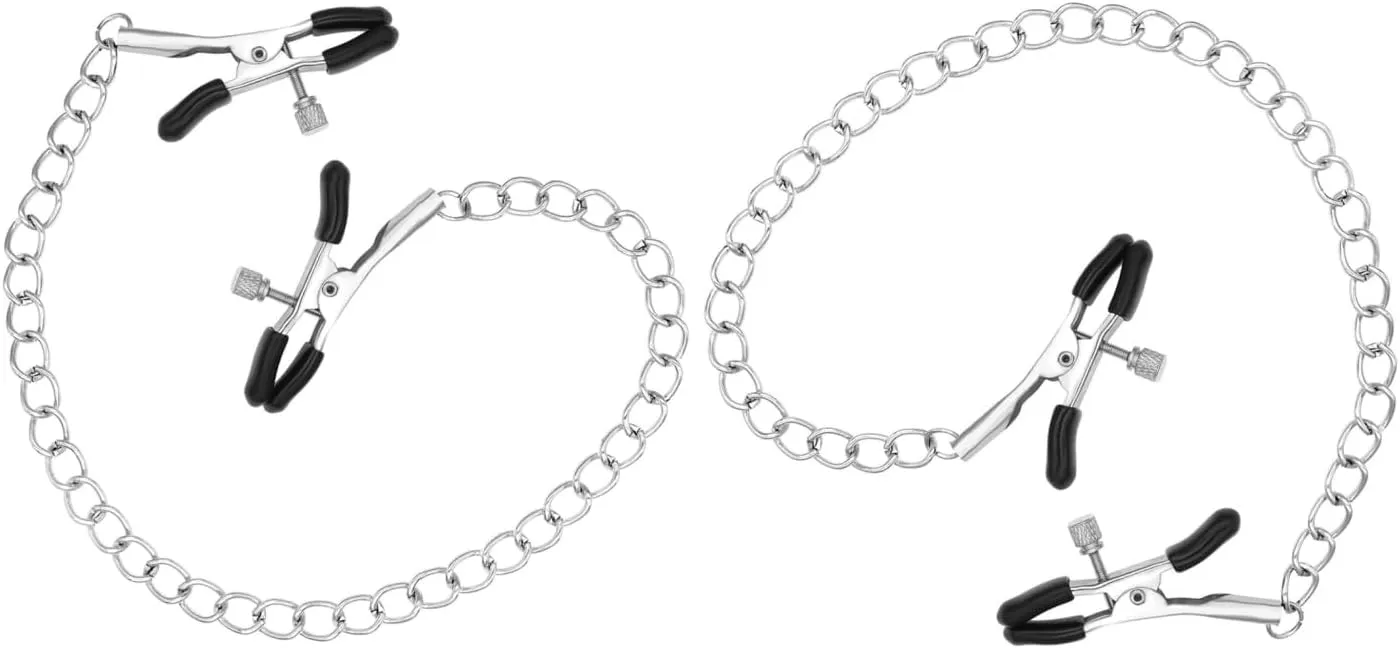 2PCS Body Clips Body Clamps Non Piercing Body Ring Women's Faux Body Piercing Jewelry Body Chain Body Rings Body Clips Adjustable Pressure Body Clamps Body Chains Necklace Stainless Steel Great Gift