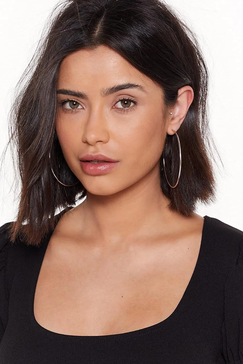 3 Pairs Big Hoop Earrings for Women, 14K Gold Plated Rose Gold Plated Silver Stainless Steel Large Hoops Set for Women