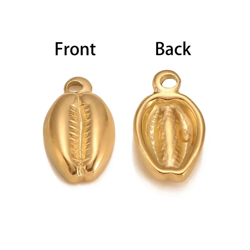 3 PCS/Package 19*10mm 304 Stainless Steel Shell Pendant