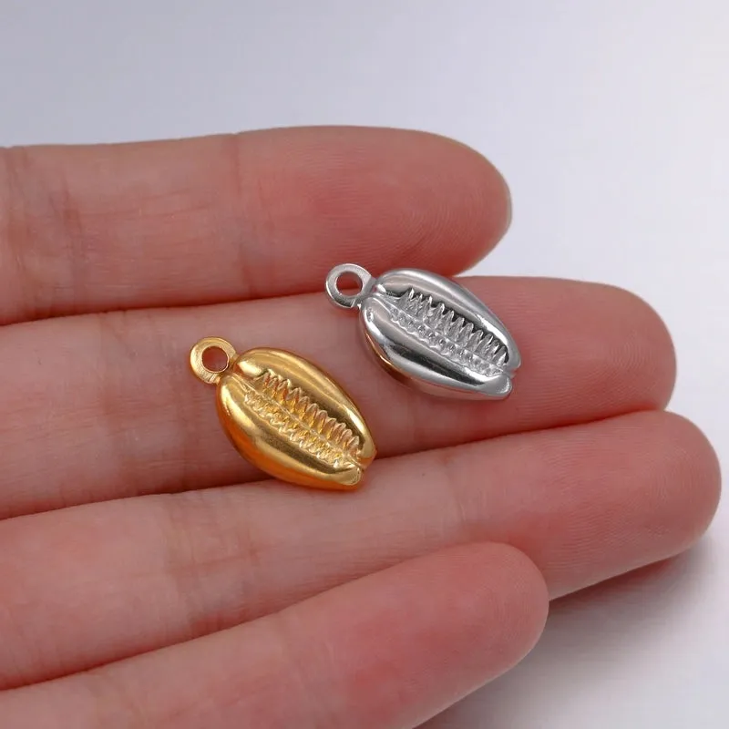 3 PCS/Package 19*10mm 304 Stainless Steel Shell Pendant