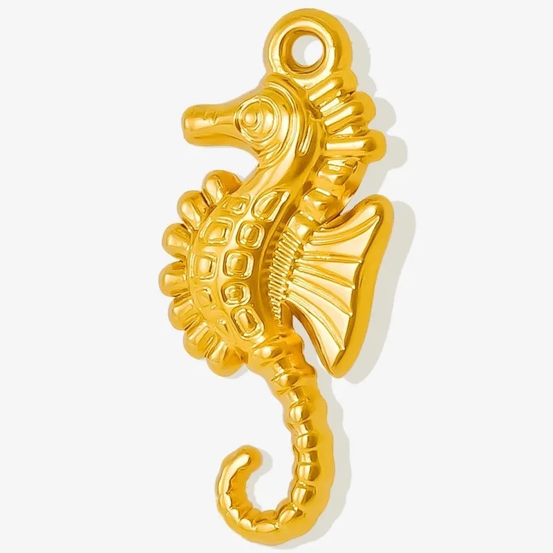 304 Stainless Steel  Ocean Series Seahorse Pendant Pendant DIY Necklace Ornament Handmade Jewelry Accessories Ornament Accessories In Stock