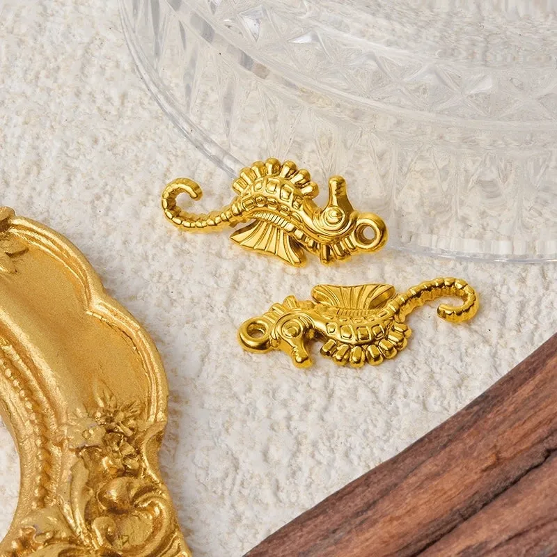 304 Stainless Steel  Ocean Series Seahorse Pendant Pendant DIY Necklace Ornament Handmade Jewelry Accessories Ornament Accessories In Stock