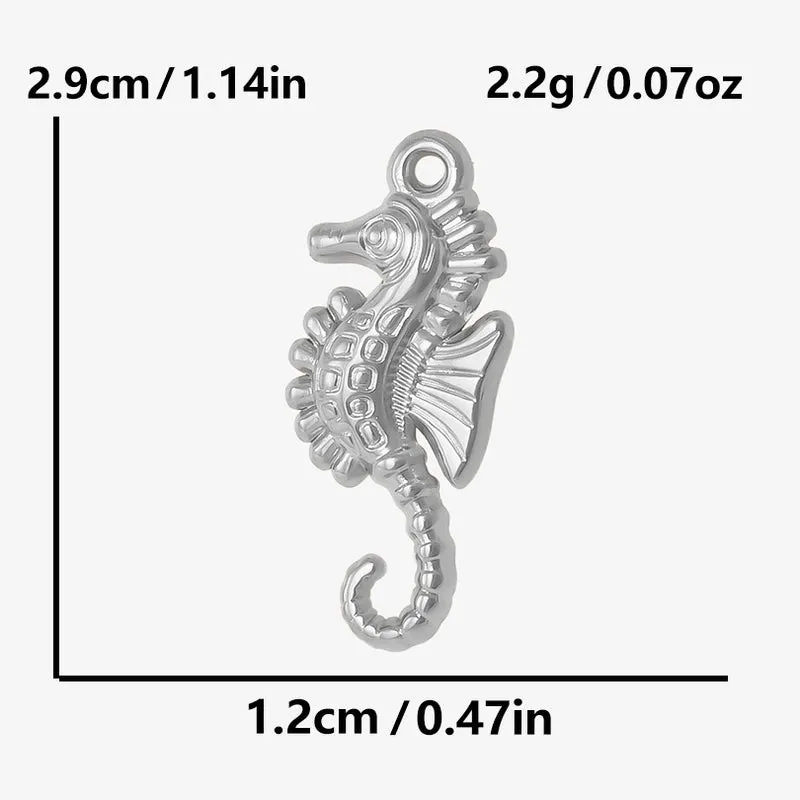 304 Stainless Steel  Ocean Series Seahorse Pendant Pendant DIY Necklace Ornament Handmade Jewelry Accessories Ornament Accessories In Stock