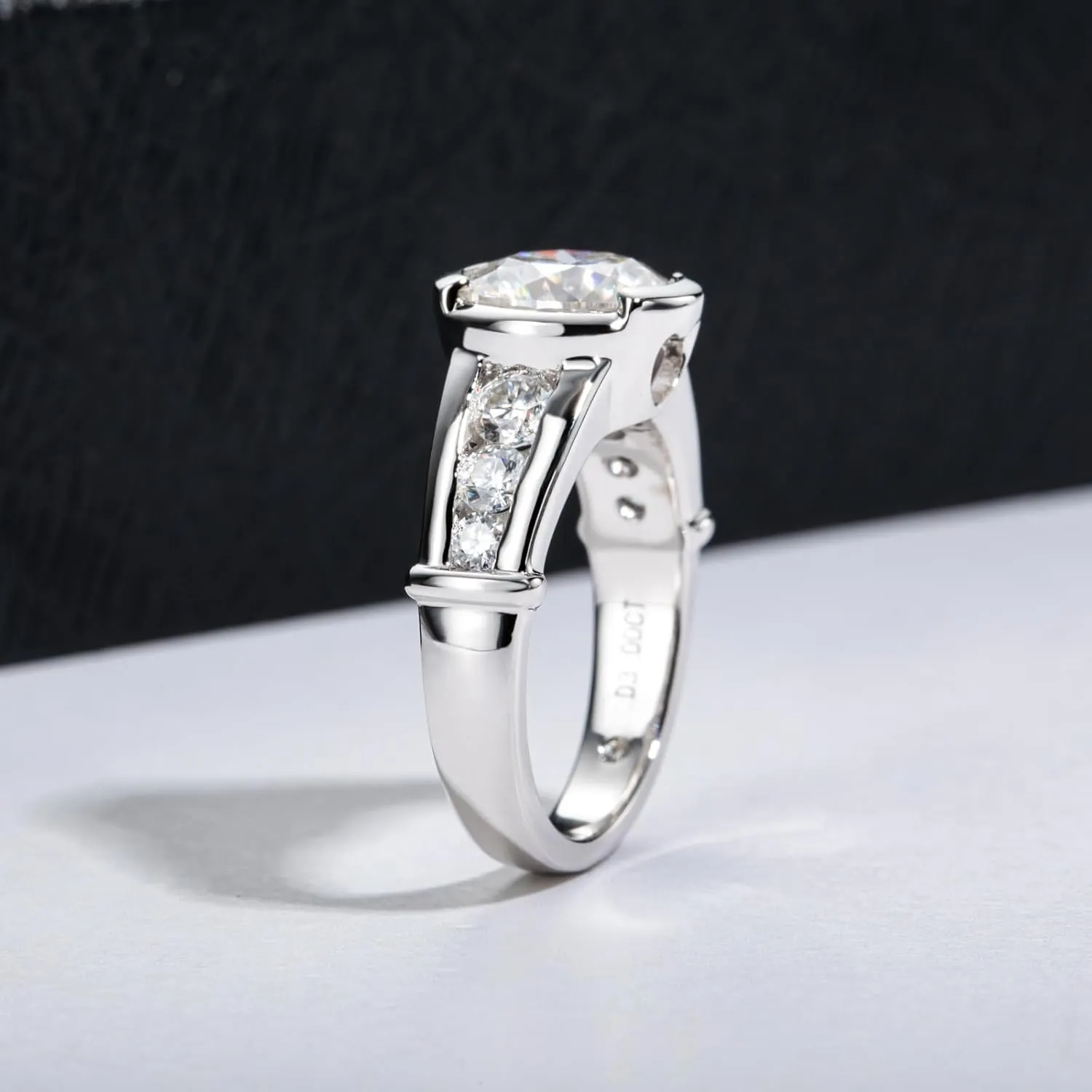 3CT/4CT Moissanite Engagement Ring Bezel/Channel/Prong/Setting Promise Ring 925 Sterling Silver Round Cut D Color VVS1 Lab Created Diamond Wedding Bands for Women Men