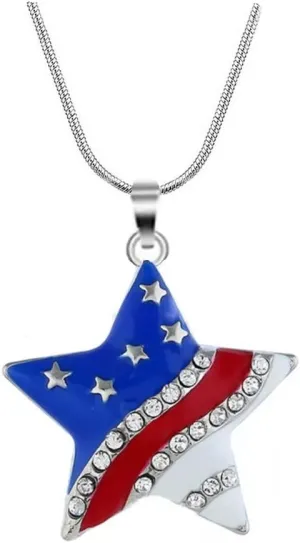 4th of July Earrings for Women - Fourth July Accessories - Red White Blue Necklace - Stars Stripes