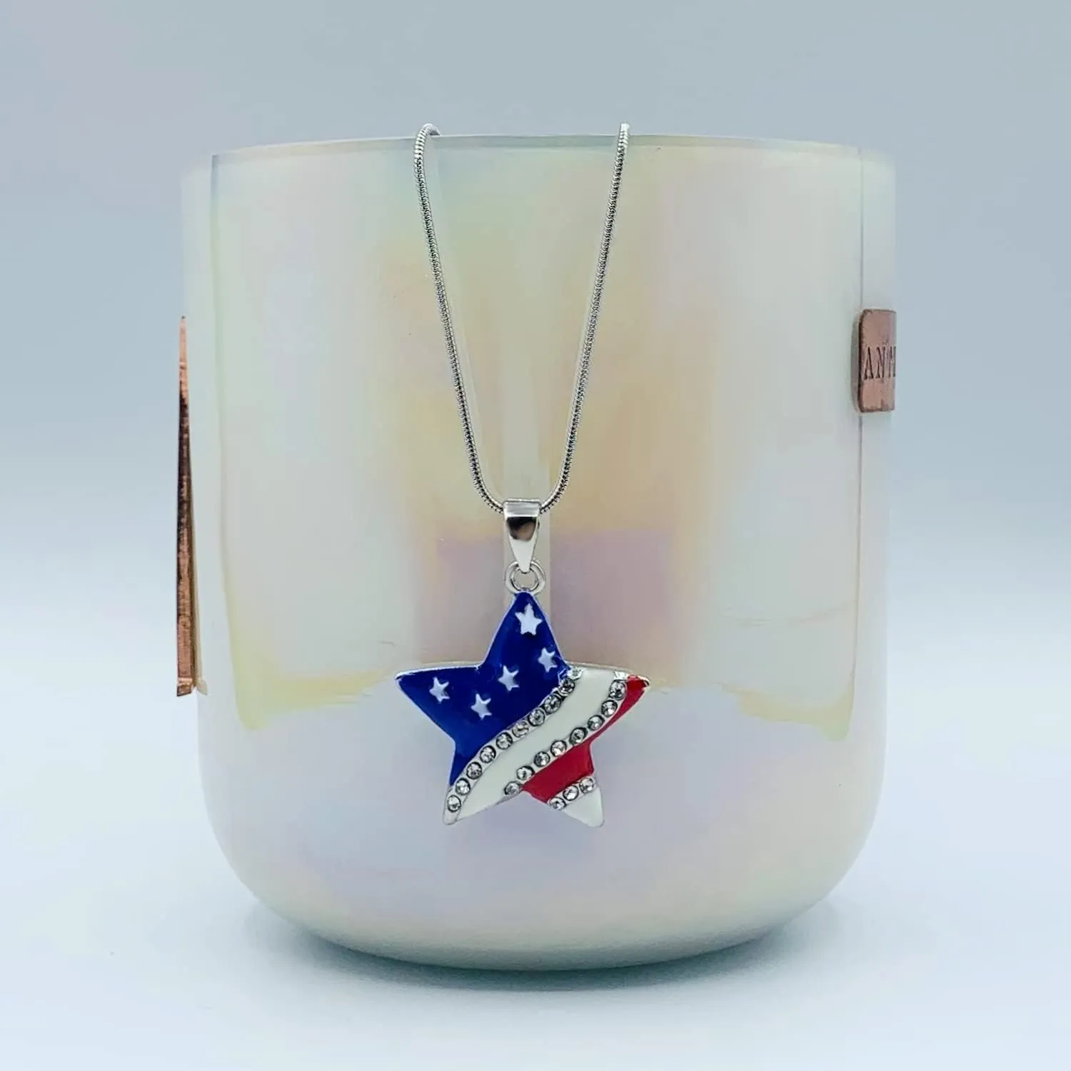 4th of July Earrings for Women - Fourth July Accessories - Red White Blue Necklace - Stars Stripes