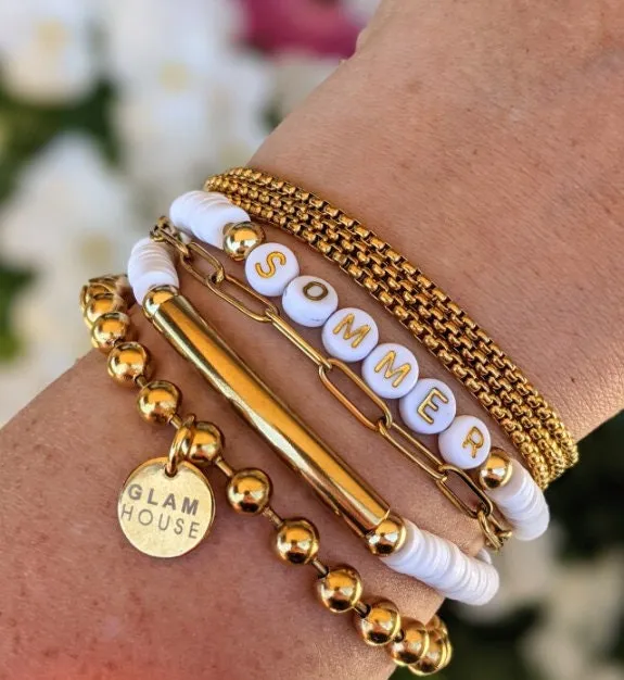 50 Custom Charm, Silver Gold Stainless Steel Personalized Charm, Logo Charm Beads, Laser Engraved Charm Beads For Jewelry Bracelets Making