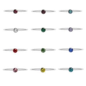 76 pc Stainless Steel Birthstone Stacking Ring Set / BND0003