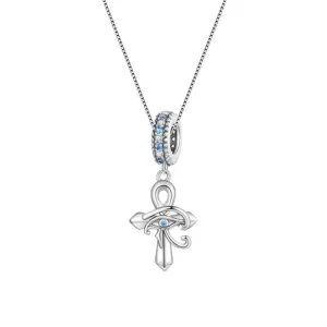 925 Sterling Silver Ancient Egypt Eye Of Horus Pendant Necklace Cross Charms Neck Chain for Women Birthday Fine Jewlery