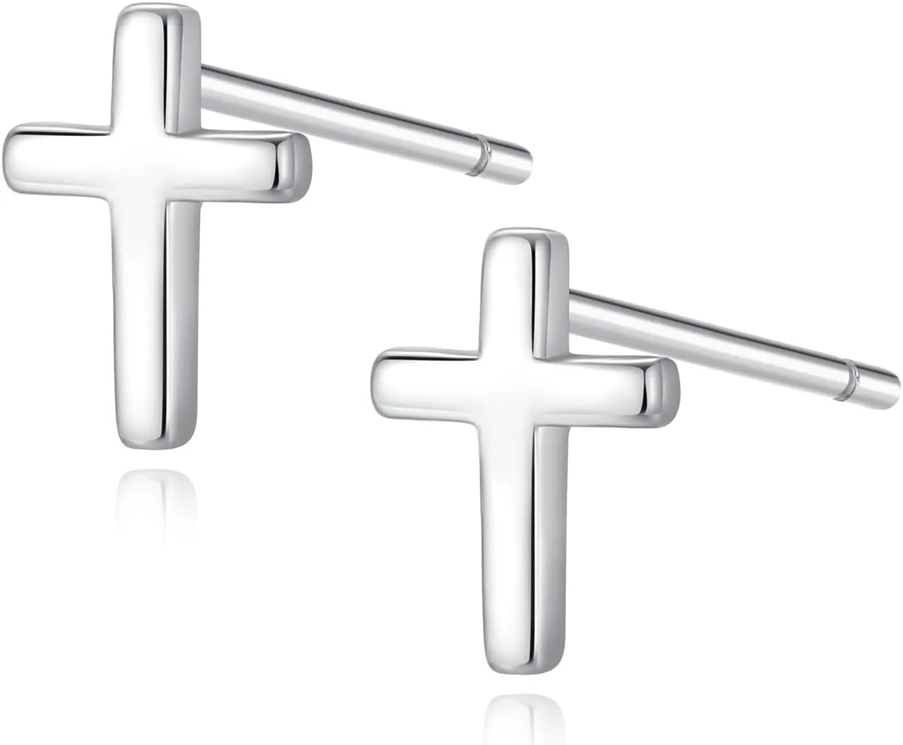 925 Sterling Silver Cross Earrings for Women, Small 14k Gold Plated Cubic Zirconia Earrings Studs Hypoallergenic for Women Gifts