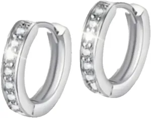 925 Sterling Silver Cubic Zirconia Hoop Earrings, 0.51 inch Diameter, Hypoallergenic