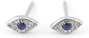 925 Sterling Silver Cute Tiny Small Evil Eye Blue Crystal CZ Cartilage Studs Earring Ear Piercing tragus Studs for Women Great Gift