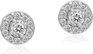 925 Sterling Silver CZ Cubic Zirconia Dainty Bezel Set Minimalist Stud Earrings for Woman Unisex