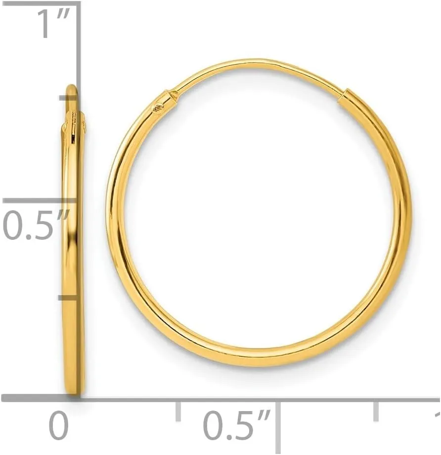 925 Sterling Silver Gold-plated Hoop Earrings (L-13.25-20mm)