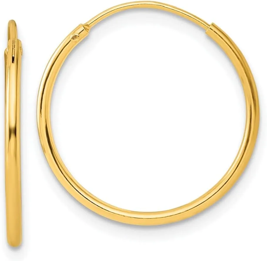 925 Sterling Silver Gold-plated Hoop Earrings (L-13.25-20mm)
