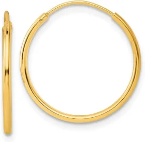 925 Sterling Silver Gold-plated Hoop Earrings (L-13.25-20mm)